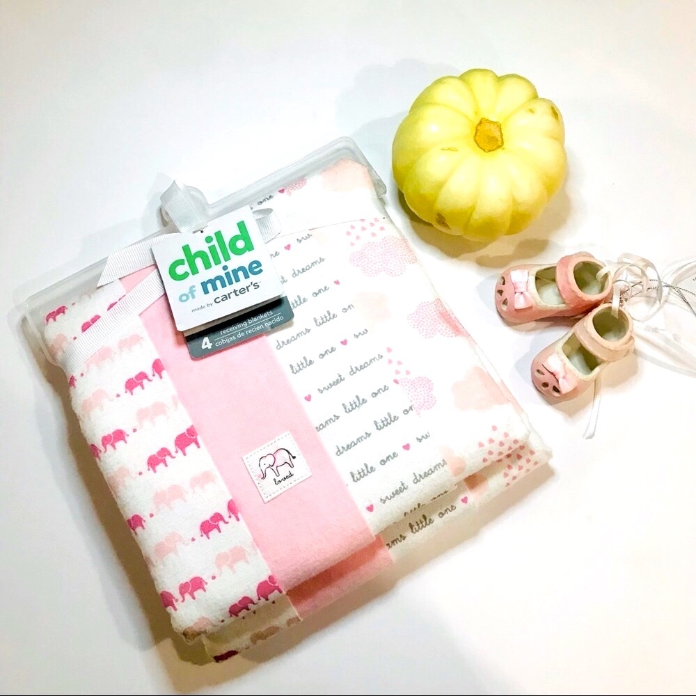 CHILD OF MINE Carter’s Baby Girl Swaddle Blankets 4 Pieces